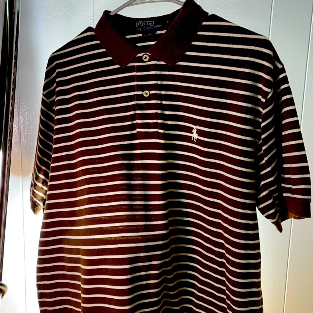 Ralph Lauren polo size L for men color brown and white